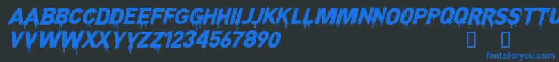 CFNightofTerrorPERSONAL Reg-Schriftart – Blaue Schriften auf schwarzem Hintergrund