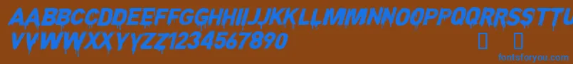 Шрифт CFNightofTerrorPERSONAL Reg – синие шрифты на коричневом фоне