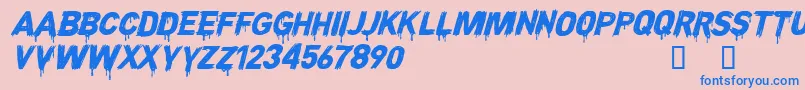 Шрифт CFNightofTerrorPERSONAL Reg – синие шрифты на розовом фоне