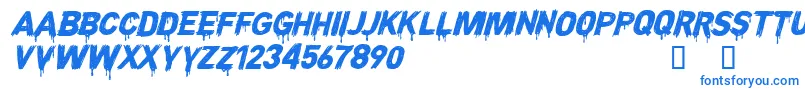 CFNightofTerrorPERSONAL Reg-Schriftart – Blaue Schriften auf weißem Hintergrund