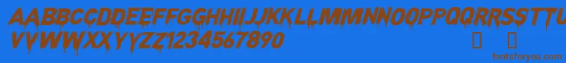 CFNightofTerrorPERSONAL Reg Font – Brown Fonts on Blue Background
