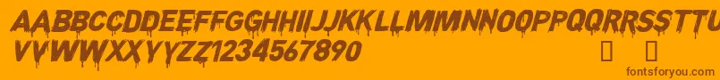 CFNightofTerrorPERSONAL Reg-Schriftart – Braune Schriften auf orangefarbenem Hintergrund