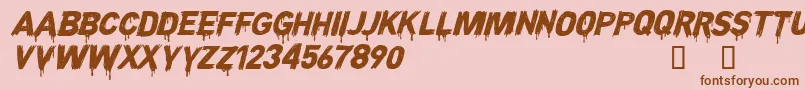 CFNightofTerrorPERSONAL Reg-Schriftart – Braune Schriften auf rosa Hintergrund