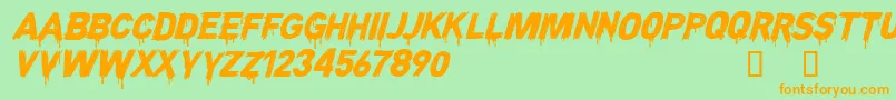 CFNightofTerrorPERSONAL Reg Font – Orange Fonts on Green Background