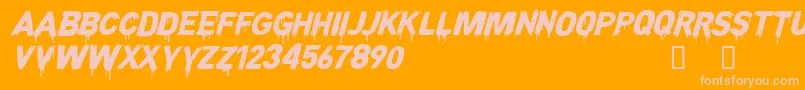 CFNightofTerrorPERSONAL Reg Font – Pink Fonts on Orange Background
