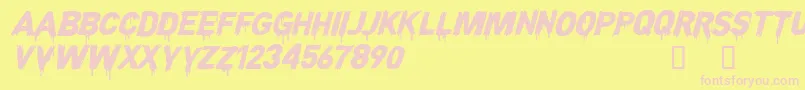 CFNightofTerrorPERSONAL Reg Font – Pink Fonts on Yellow Background