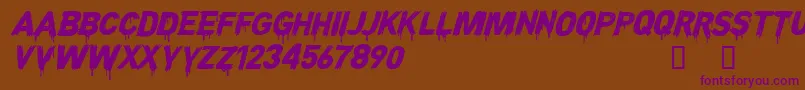 CFNightofTerrorPERSONAL Reg Font – Purple Fonts on Brown Background