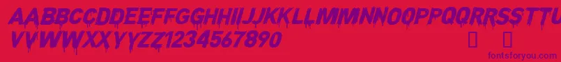 CFNightofTerrorPERSONAL Reg Font – Purple Fonts on Red Background