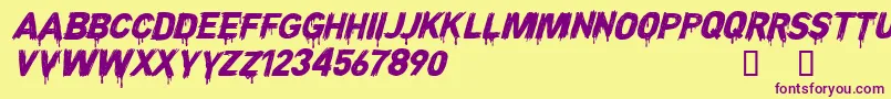 CFNightofTerrorPERSONAL Reg Font – Purple Fonts on Yellow Background