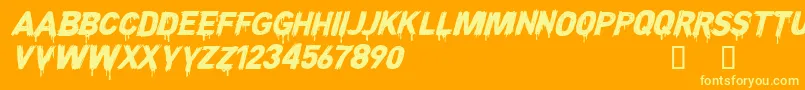 CFNightofTerrorPERSONAL Reg Font – Yellow Fonts on Orange Background