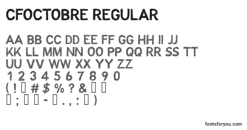 Schriftart CFOctobre Regular – Alphabet, Zahlen, spezielle Symbole