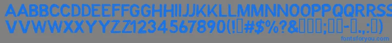 フォントCFOctobre Regular – 灰色の背景に青い文字