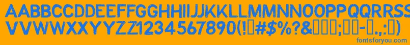 フォントCFOctobre Regular – オレンジの背景に青い文字