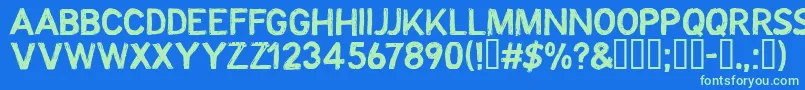 CFOctobre Regular Font – Green Fonts on Blue Background