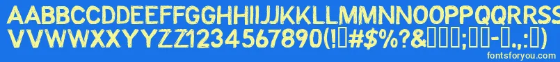 CFOctobre Regular Font – Yellow Fonts on Blue Background