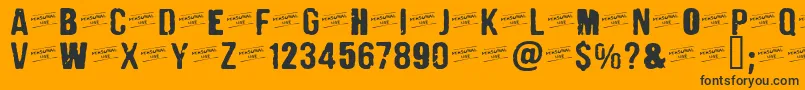 CFPunkFashionPERSONAL Regul Font – Black Fonts on Orange Background