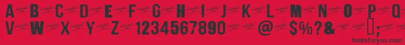 CFPunkFashionPERSONAL Regul Font – Black Fonts on Red Background
