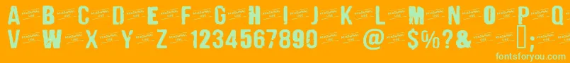 CFPunkFashionPERSONAL Regul Font – Green Fonts on Orange Background