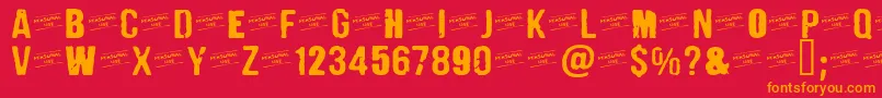 fuente CFPunkFashionPERSONAL Regul – Fuentes Naranjas Sobre Fondo Rojo