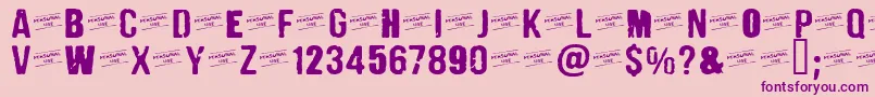 CFPunkFashionPERSONAL Regul-fontti – violetit fontit vaaleanpunaisella taustalla
