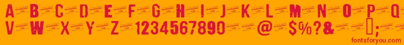 CFPunkFashionPERSONAL Regul Font – Red Fonts on Orange Background
