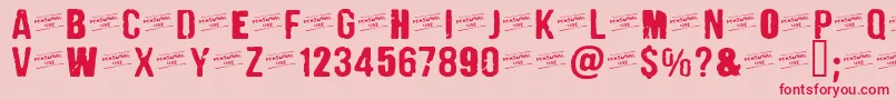 CFPunkFashionPERSONAL Regul Font – Red Fonts on Pink Background