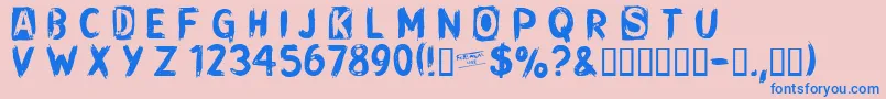 CFPunkSongwriterRoughPERSO Font – Blue Fonts on Pink Background