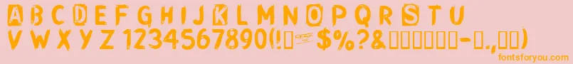 CFPunkSongwriterRoughPERSO-Schriftart – Orangefarbene Schriften auf rosa Hintergrund