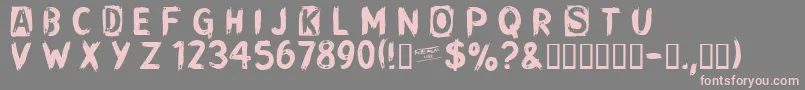 フォントCFPunkSongwriterRoughPERSO – 灰色の背景にピンクのフォント