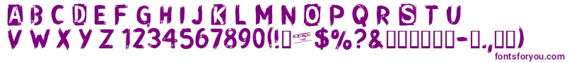 CFPunkSongwriterRoughPERSO Font – Purple Fonts on White Background