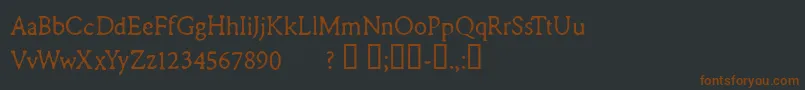 Шрифт CFRemingtonTypewriter Regul – коричневые шрифты на чёрном фоне