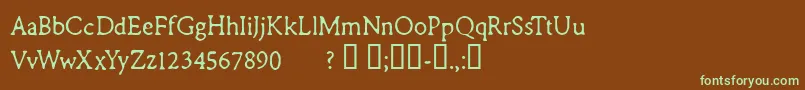 Шрифт CFRemingtonTypewriter Regul – зелёные шрифты на коричневом фоне