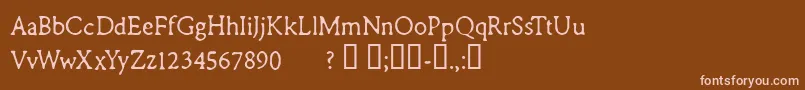 Czcionka CFRemingtonTypewriter Regul – różowe czcionki na brązowym tle