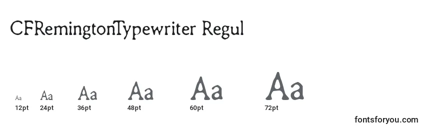 Размеры шрифта CFRemingtonTypewriter Regul