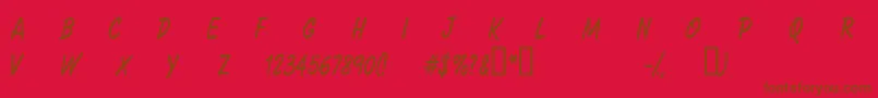 Шрифт CFSacredPlanet Regular – коричневые шрифты на красном фоне