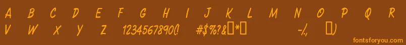 CFSacredPlanet Regular Font – Orange Fonts on Brown Background