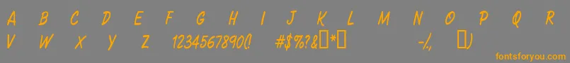 フォントCFSacredPlanet Regular – オレンジの文字は灰色の背景にあります。