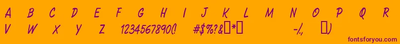 CFSacredPlanet Regular Font – Purple Fonts on Orange Background