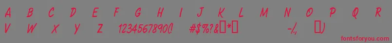 CFSacredPlanet Regular Font – Red Fonts on Gray Background