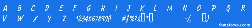 CFSacredPlanet Regular-Schriftart – Weiße Schriften auf blauem Hintergrund