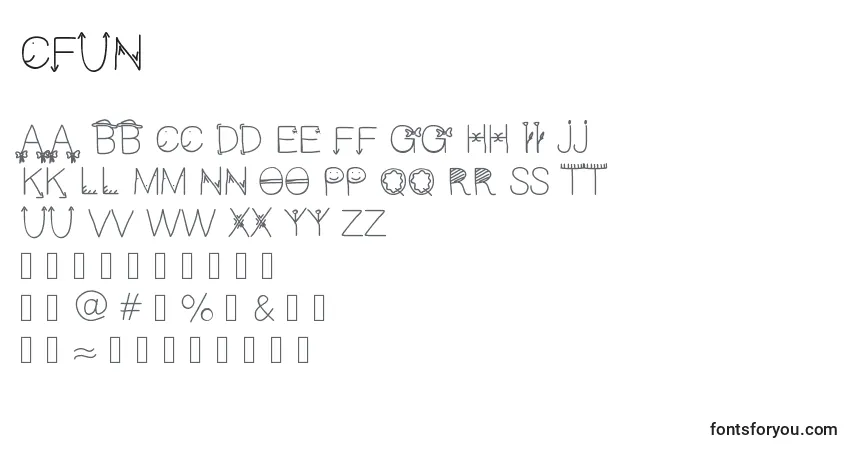 Czcionka Cfun – alfabet, cyfry, specjalne znaki