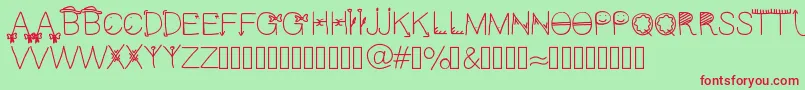 Cfun-Schriftart – Rote Schriften auf grünem Hintergrund