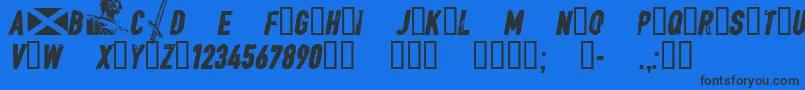 CFWilliamWallace Regular Font – Black Fonts on Blue Background