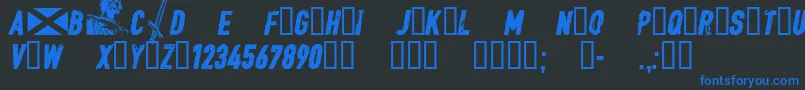 Шрифт CFWilliamWallace Regular – синие шрифты на чёрном фоне