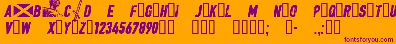 CFWilliamWallace Regular Font – Purple Fonts on Orange Background