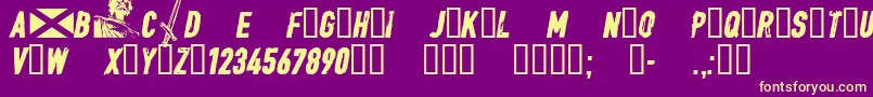 CFWilliamWallace Regular Font – Yellow Fonts on Purple Background