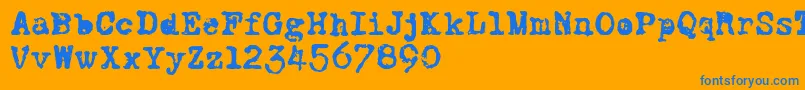 CFWorldatWarPERSO Regular Font – Blue Fonts on Orange Background