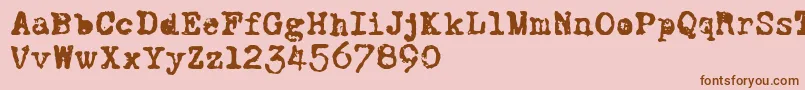 CFWorldatWarPERSO Regular Font – Brown Fonts on Pink Background