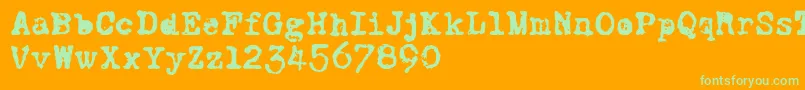 CFWorldatWarPERSO Regular Font – Green Fonts on Orange Background