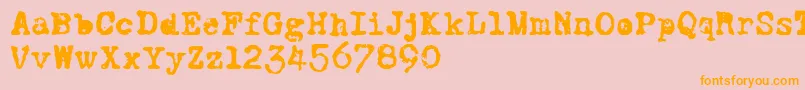 CFWorldatWarPERSO Regular Font – Orange Fonts on Pink Background